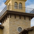 The exterior walls of a home outfitted with the Forest stone veneer from Halquist's Ledge Collection.