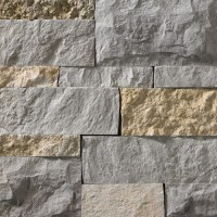 A gret stone veneer with gold and light tan accents perfect for any hardscape idea on the exterior or interior of any home or landscape.