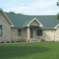 The exterior walls of a home outfitted with Regal stone veneer from Halquist's Castlestone Collection.