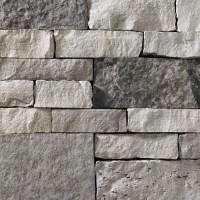 A stone veneer with a color scheme that includes a variety of greys. Perfect for any hardscape idea on the exterior or interior of any home or landscape.